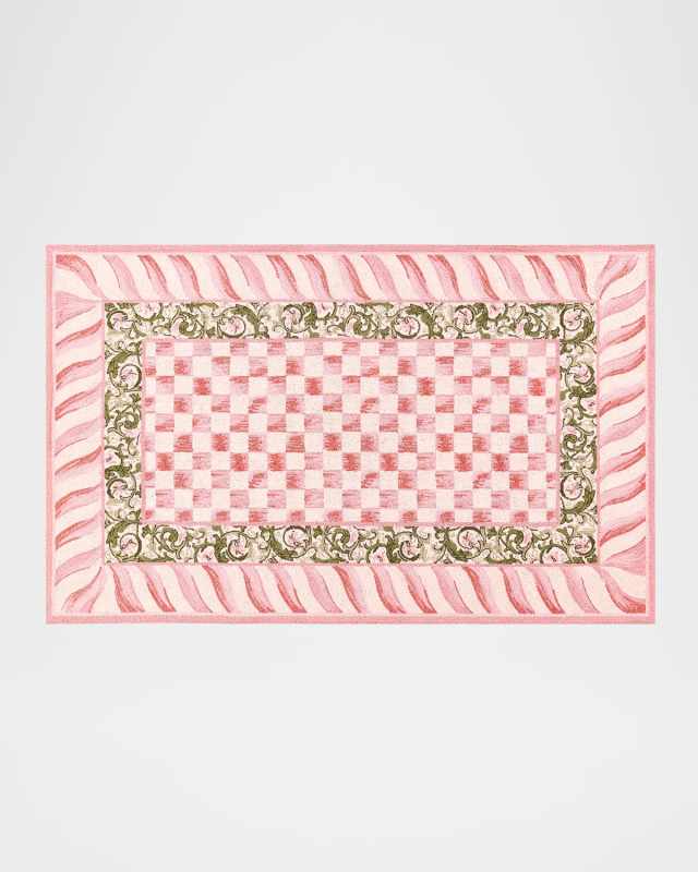 Rosy Check Rug, 5' x 8'